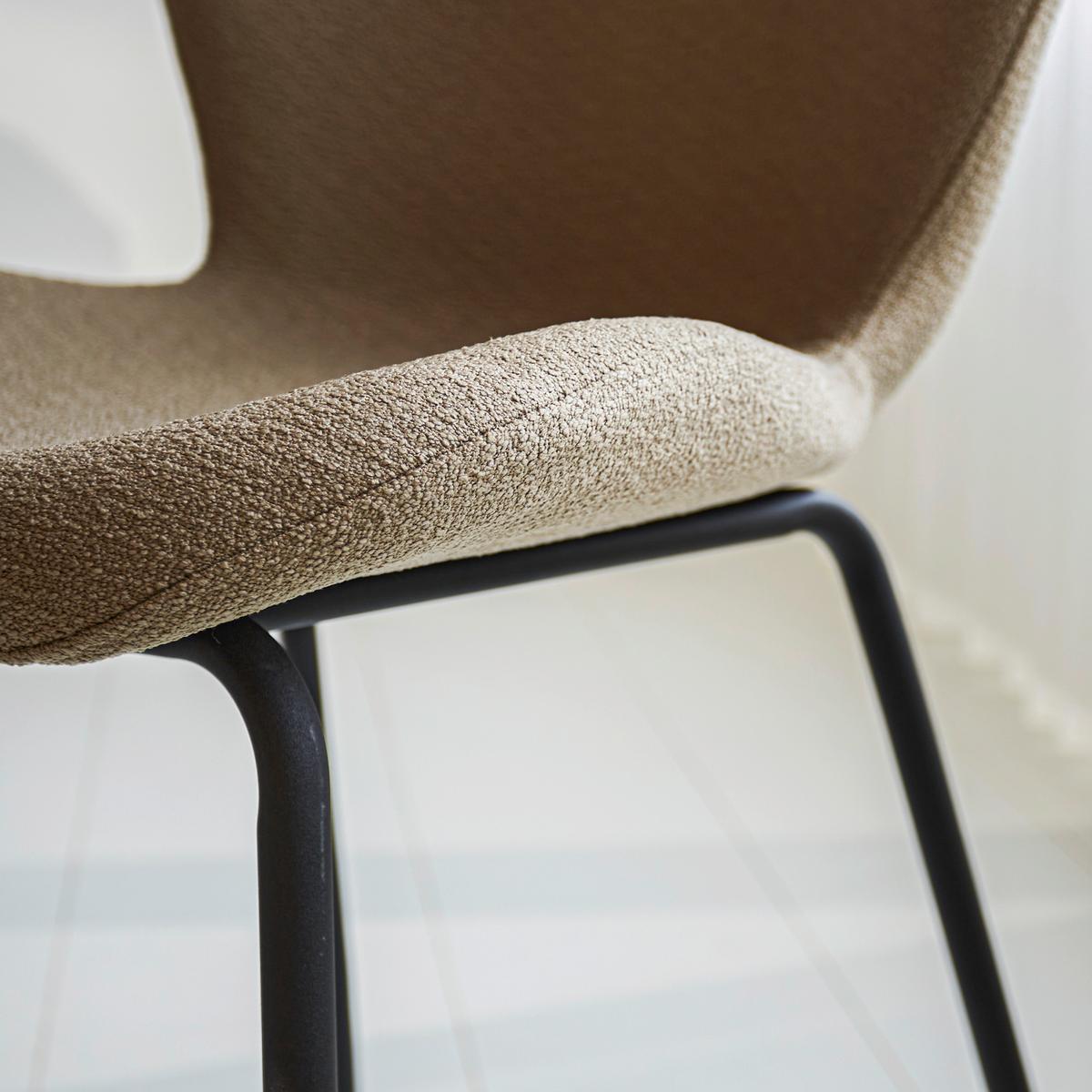 Stuhl-Set Caen Taupe B: 50 cm - Taupe/Schwarz, MODERN, Textil/Metall (50/88,5/42cm) - MID.YOU