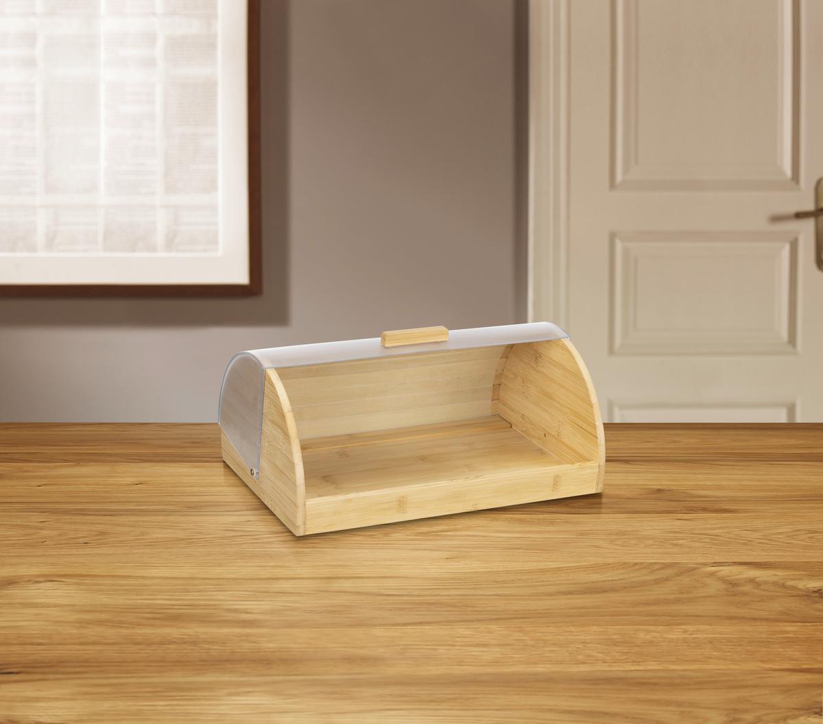 Brotkasten Didi - Transparent/Naturfarben, KONVENTIONELL, Holz/Kunststoff (38/27/16cm) - James Wood