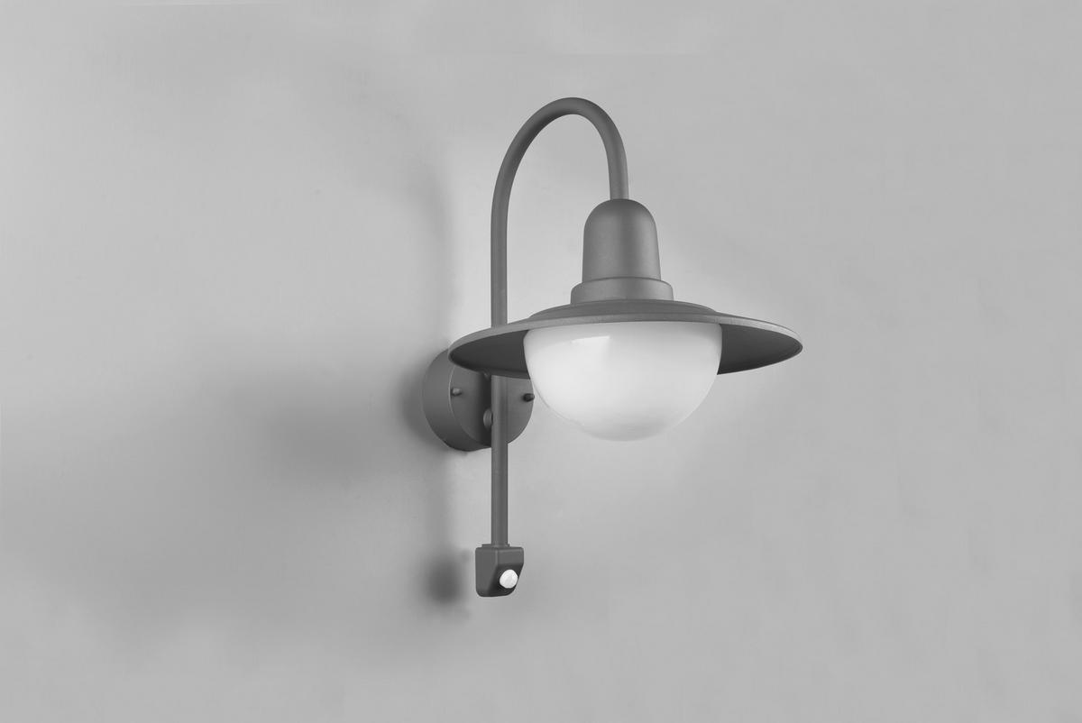 Außenwandleuchte Norman 40w Glas Aluminium, Wandmontage - Anthrazit/Weiß, KONVENTIONELL, Glas/Metall (45,5/30/38cm) - Trio Leuchten