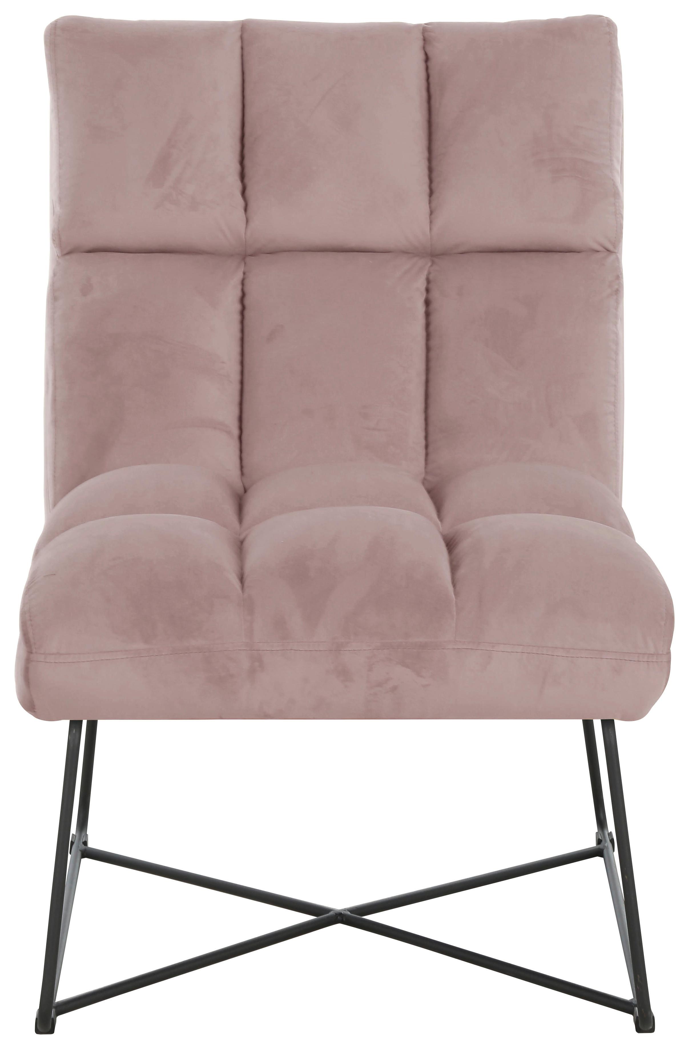 Sessel Enzo - Pink/Schwarz, MODERN, Holz/Textil (62/86/87cm)