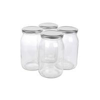 Befőttesüvegszett Zora - fehér/átlátszó, Basics, Üveg/fém (0,25cm)