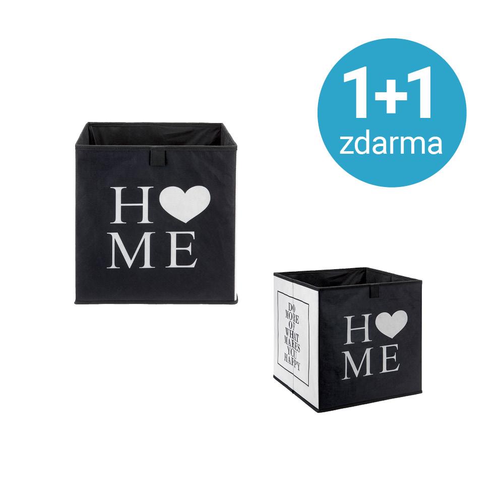 Úložný Box Poppi 9 1+1 Zdarma (1*kus=2 Produkty) - čierna/biela, Moderný, kartón/textil (32/32/32cm) - Modern Living