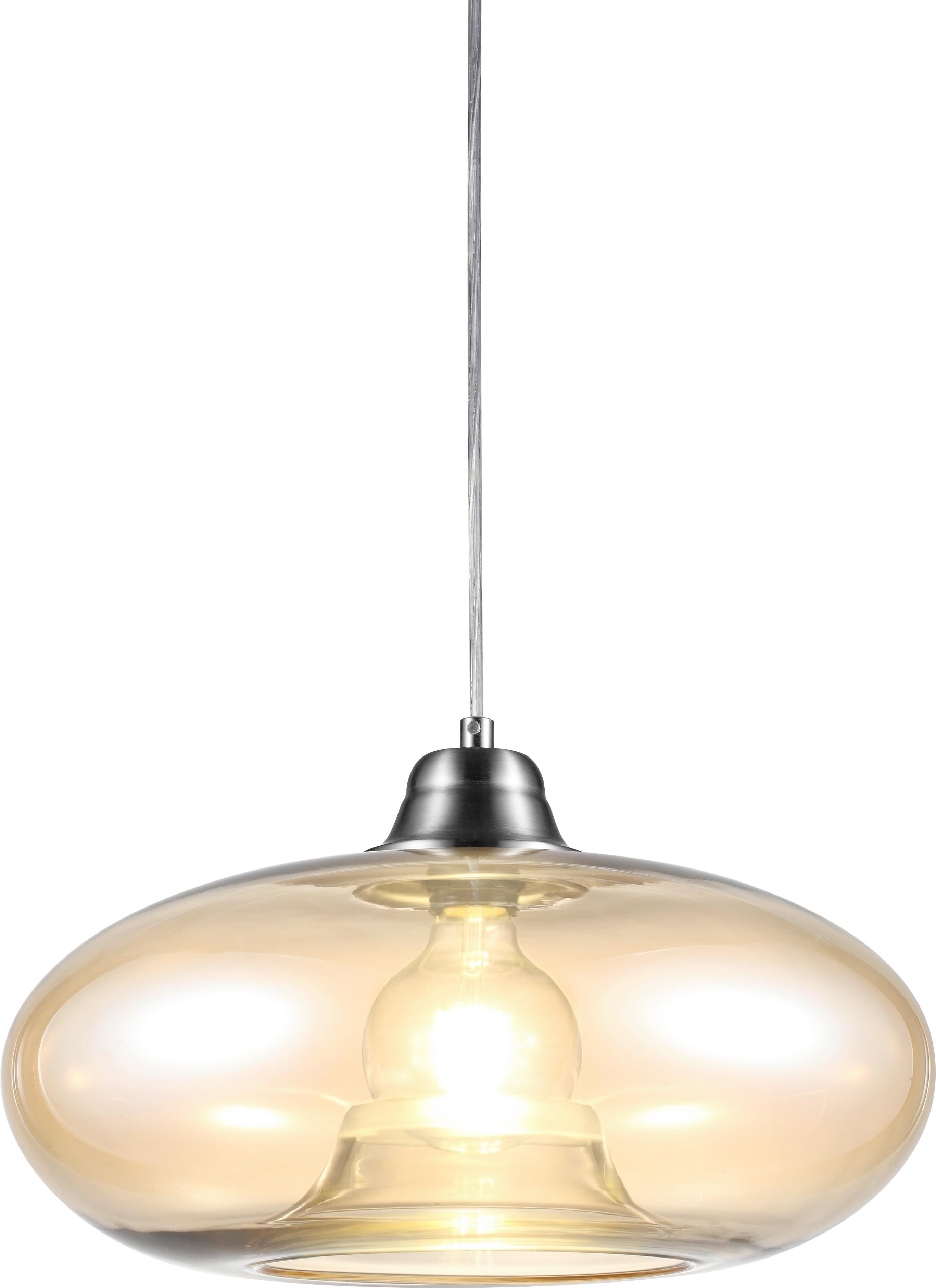 Hängeleuchte 30040123  Lille - Orange/Nickelfarben, KONVENTIONELL, Glas/Metall (40/150cm) - Globo