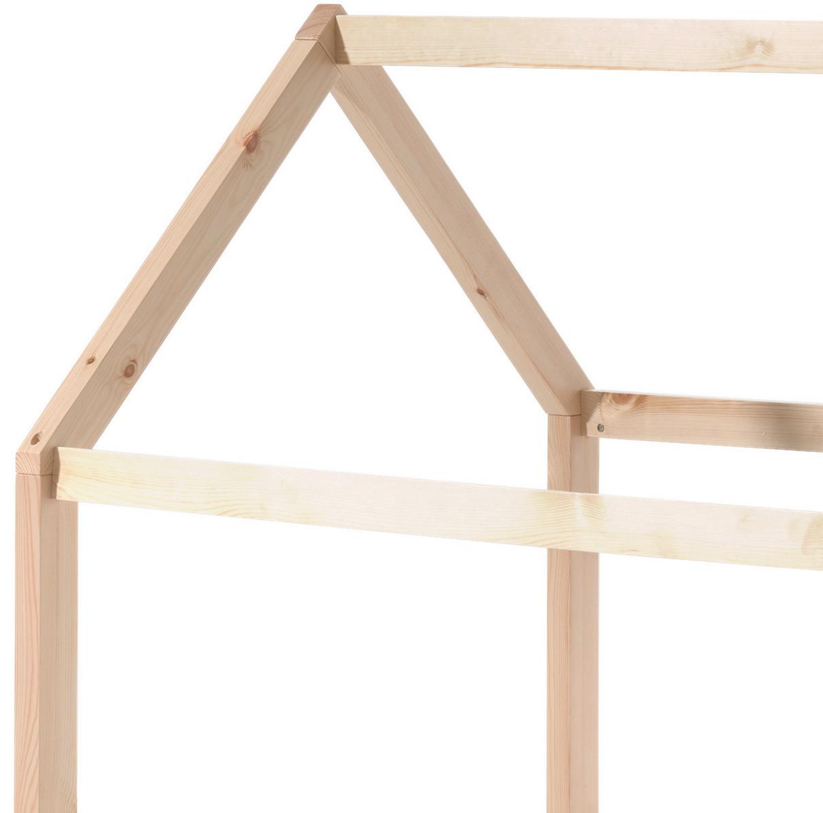 Hausbett Cabane 90x200 Cm Kiefer Echtholz Natur - Kieferfarben, MODERN, Holz (90/200cm) - Vipack