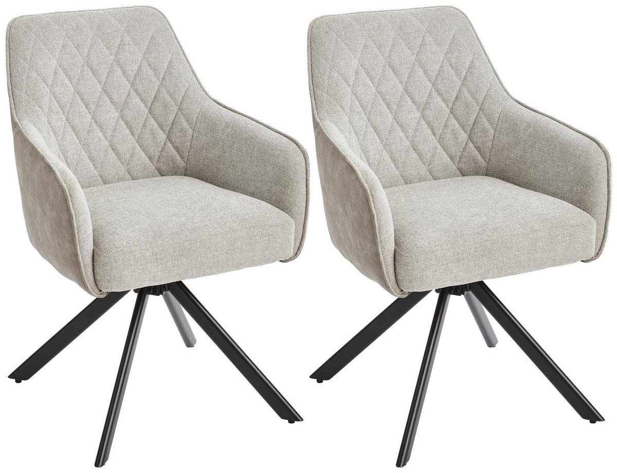 Armlehnstuhl-Set Jule - Beige/Schwarz, MODERN, Holz/Textil (60/87/65cm) - Livetastic