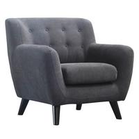 Polstersessel mit Armlehnen Monaco Webstoff Dunkelgrau - Dunkelgrau/Schwarz, MODERN, Textil (87/82/85cm) - Luca Bessoni