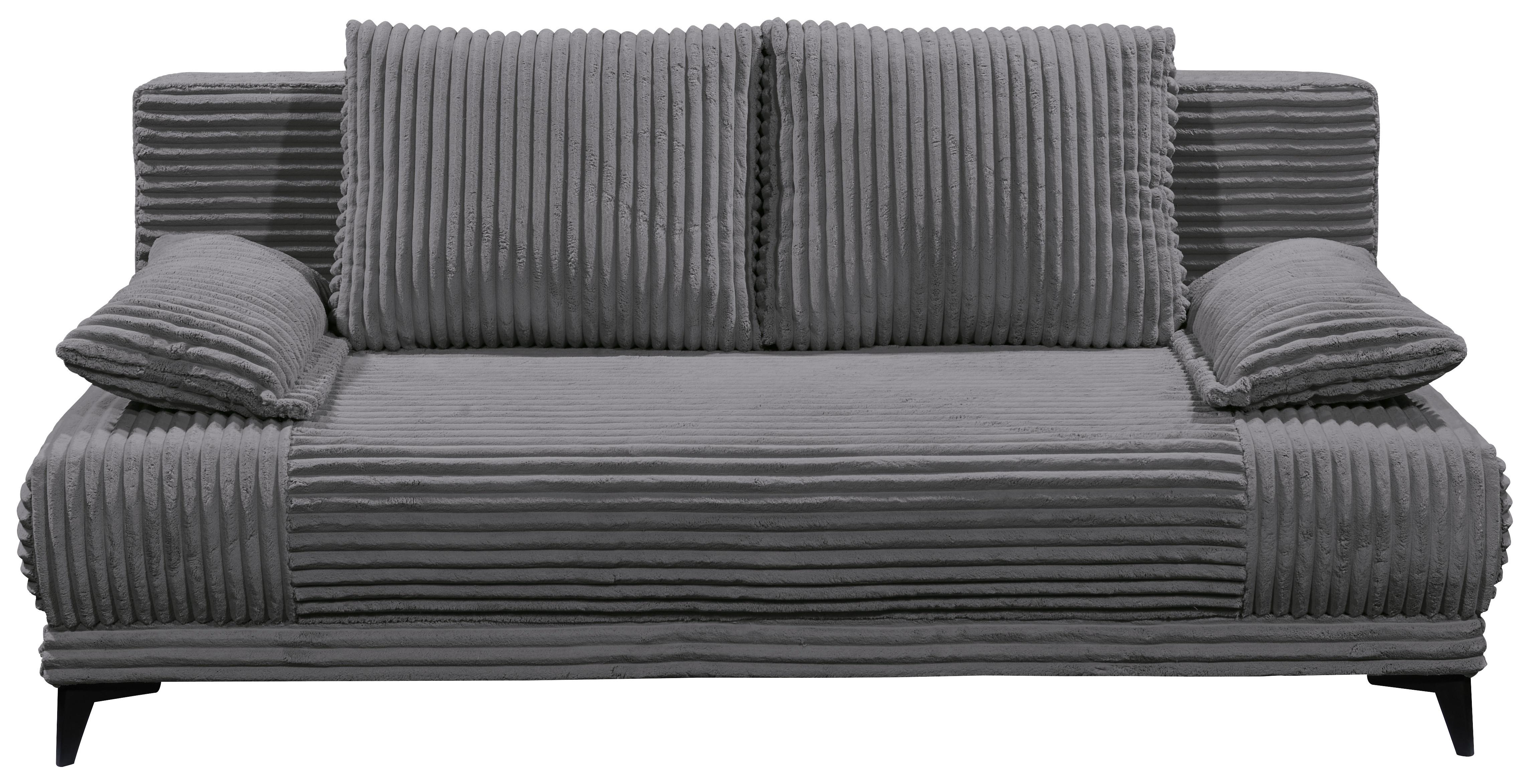 Schlafsofa Sally Anthrazit B: 211 cm - Anthrazit/Schwarz, KONVENTIONELL, Textil (211/96/105cm) - MID.YOU