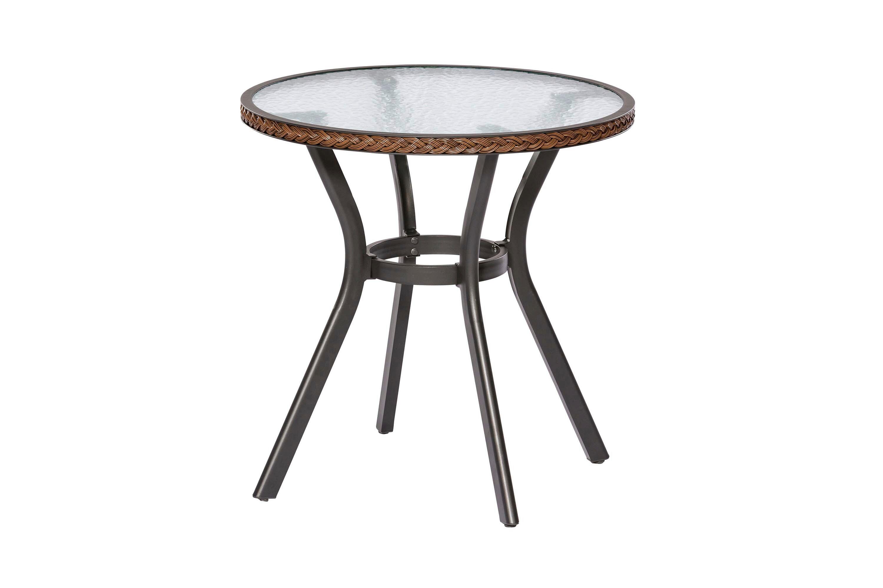 Gartentisch Ravenna rund D: 72 cm - Dunkelbraun/Graphitfarben, KONVENTIONELL, Glas/Kunststoff (72/72/73cm) - Gardenson