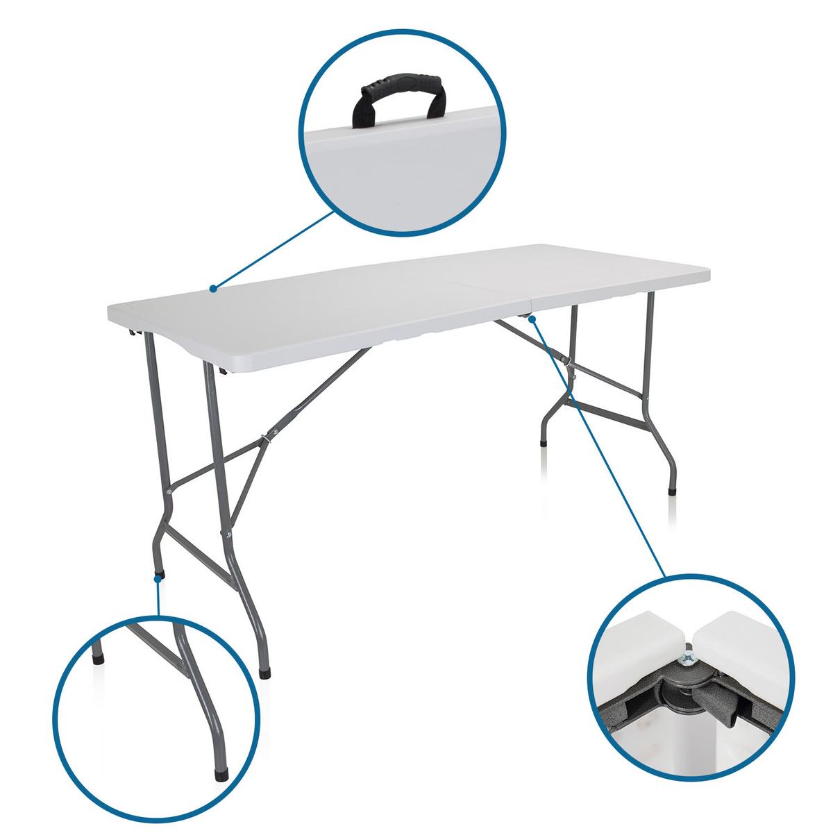 Schreibtisch Easy Up Multi II Weiß - Silberfarben/Weiß, MODERN, Kunststoff/Metall (70/152/74cm) - MID.YOU