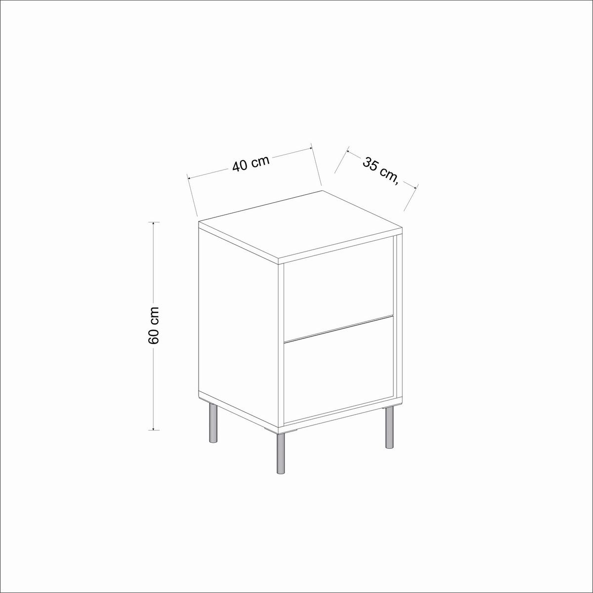 Nachttisch Imaj Anthrazit/Schwarz B: 40cm - Anthrazit/Schwarz, Design, Holzwerkstoff/Metall (40/60/35cm) - Livetastic