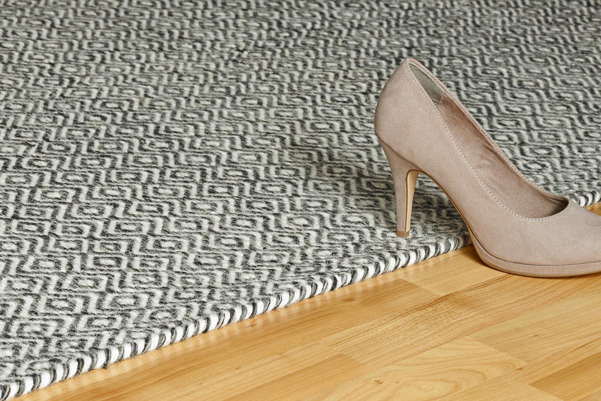 Flachwebteppich My Jaipur - Graphitfarben, Natur, Textil (80/150cm) - Obsession