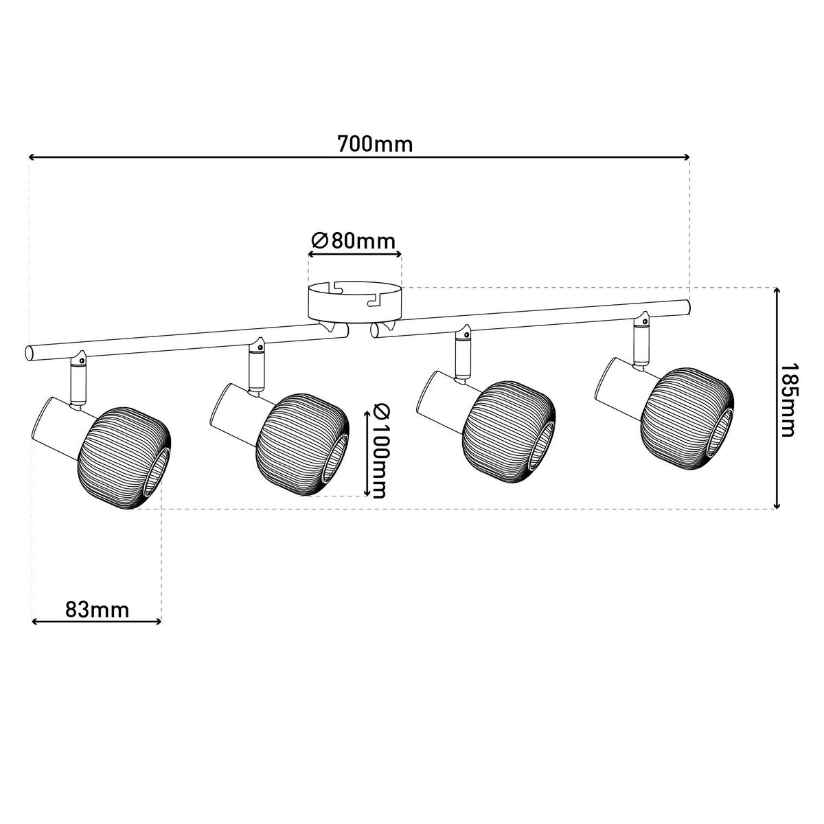 Deckenstrahler Exkl. 4xe14, 40w - Messingfarben/Weiß, LIFESTYLE, Glas/Metall (70/10/18,5cm) - Näve
