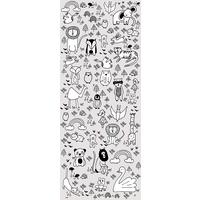 Vliestapete Scribble Park Panel - Grau, Basics (100/250cm) - Komar