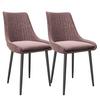 Polsterstuhl Samantha Rosa/ Schwarz 2er-Set - Schwarz/Rosa, KONVENTIONELL, Textil/Metall (51/84/55cm) - Playboy
