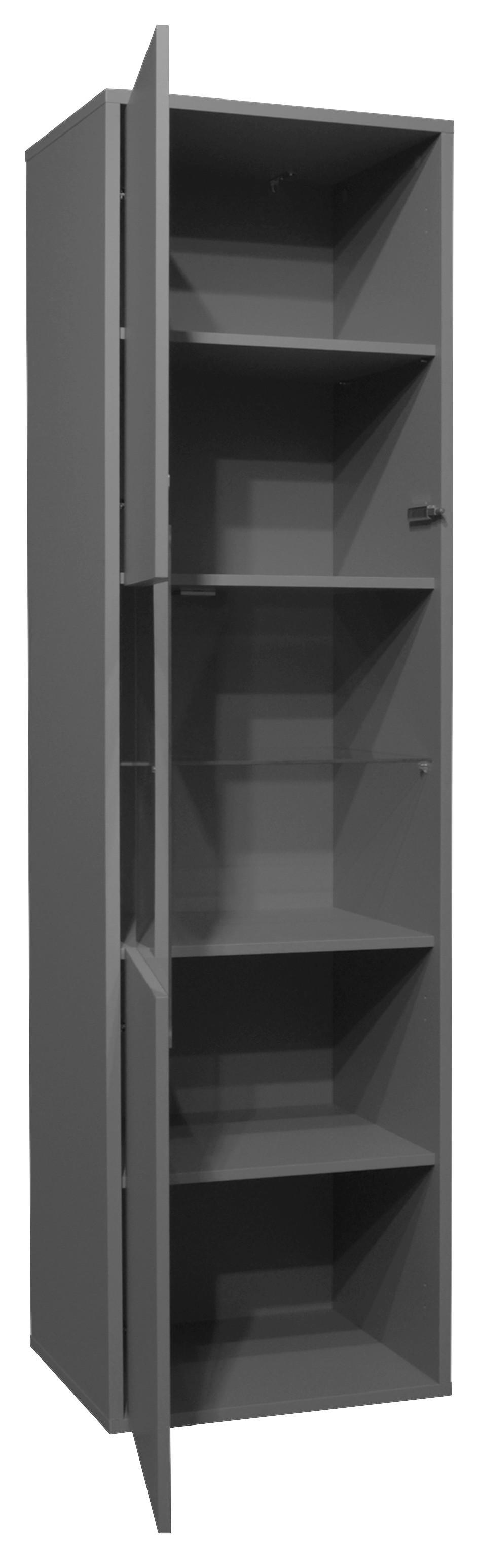 Vitrína Bounty, Antracitová - antracitová, Moderní (51/182/45cm) - Premium Living