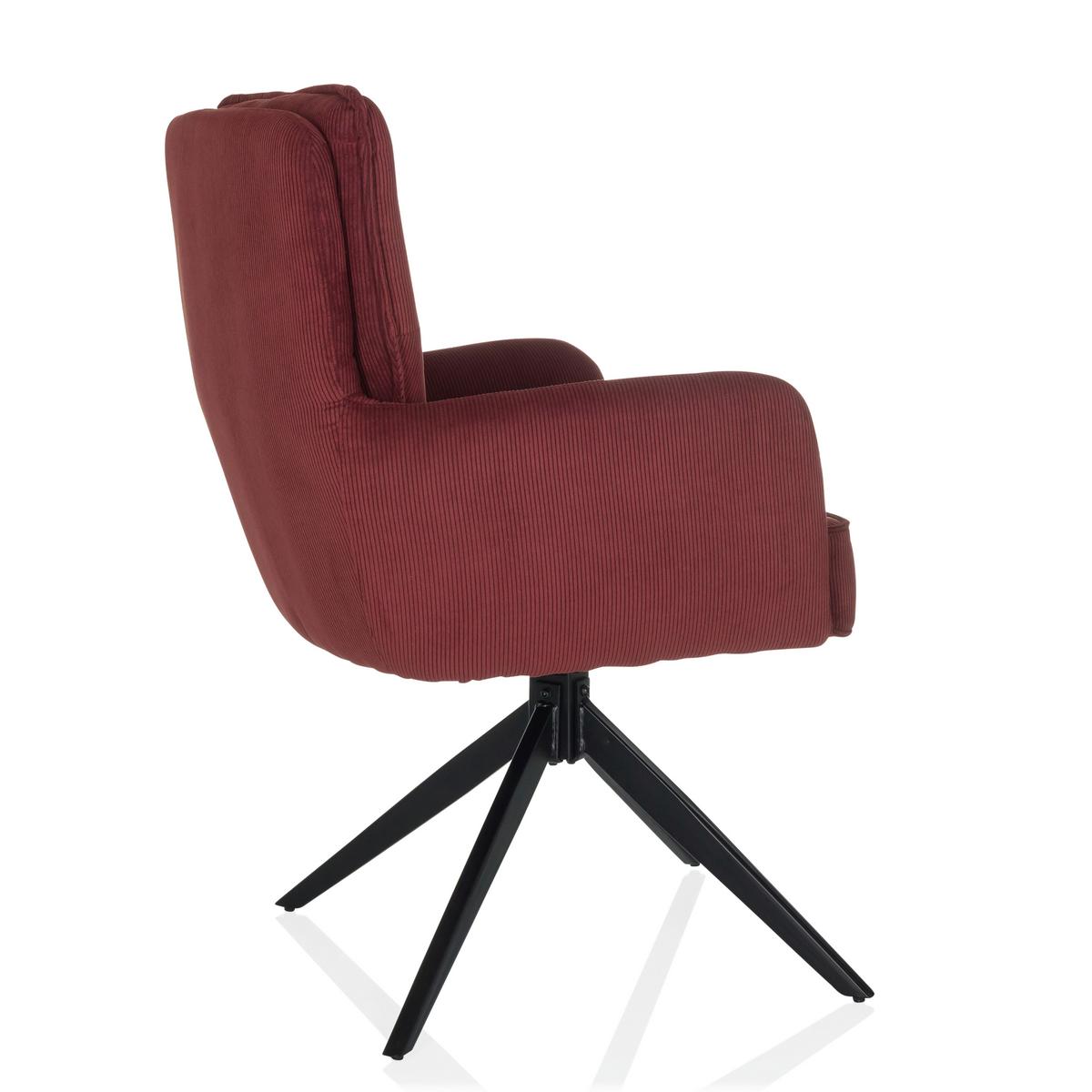 Armlehnstuhl Tarugo Rot B: 58 Cm - Rot/Schwarz, MODERN, Textil/Metall (58/94/60cm) - MID.YOU