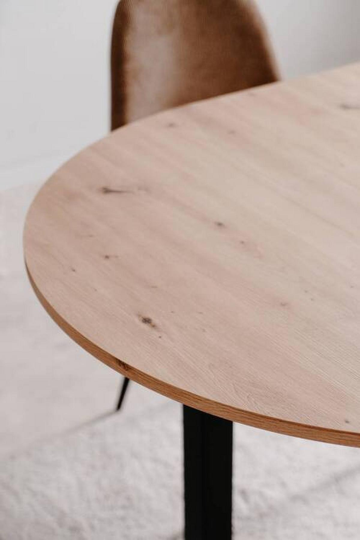 Esstisch Coburg 100 - Schwarz/Eiche Artisan, Basics, Holzwerkstoff (100/75cm) - MID.YOU