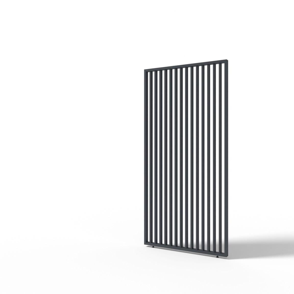 PergoLine Vertikale Lamellen wand, 123x233 cm, anthrazit - Graphitfarben, Basics, Metall (123,5/233,5/6,5cm) - Gardenson
