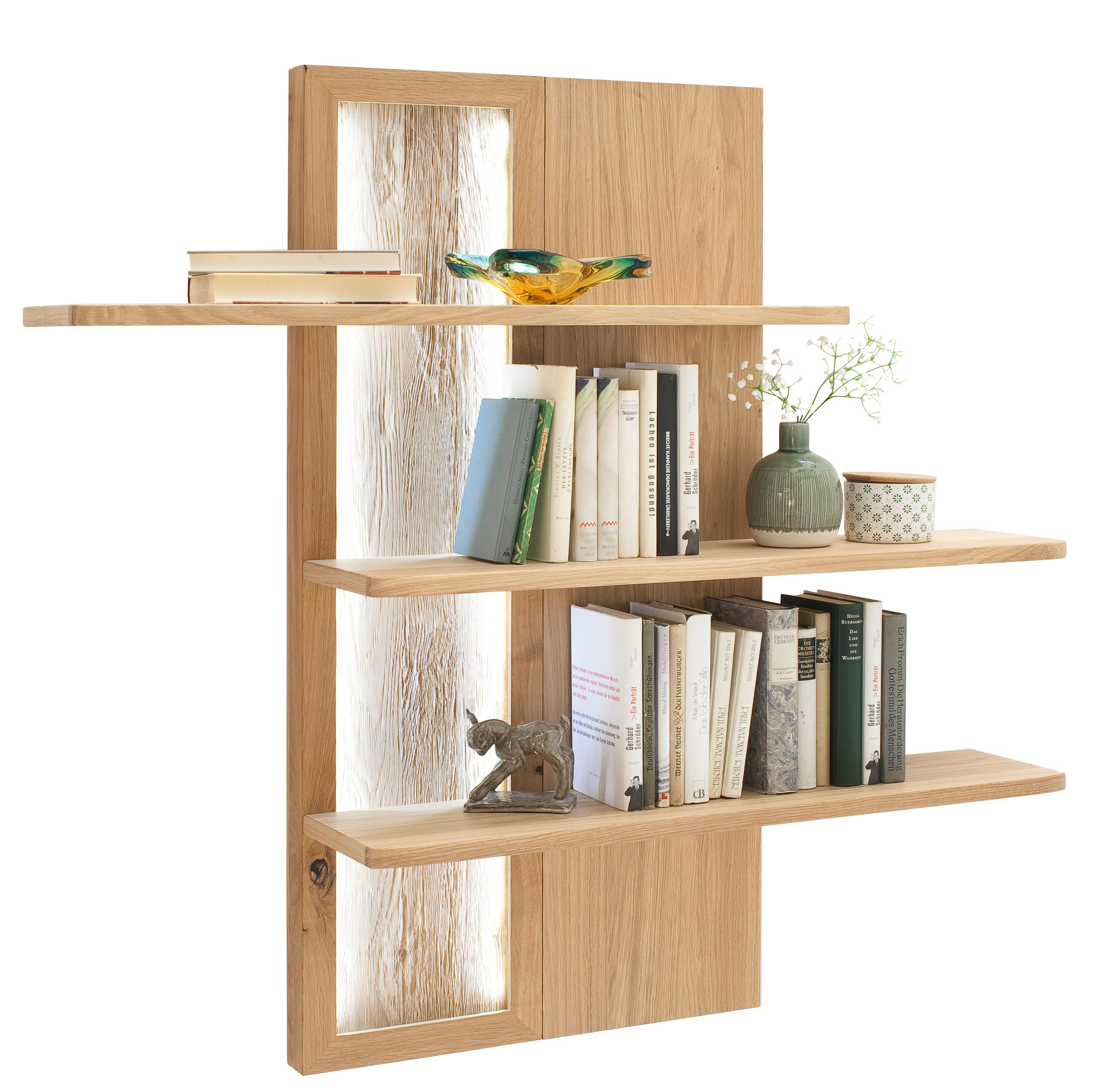 Wandregal Santori B: 121 cm Eichefarben 3 Fächer - Eichefarben, Design, Holz/Holzwerkstoff (121/26/115cm) - Livetastic