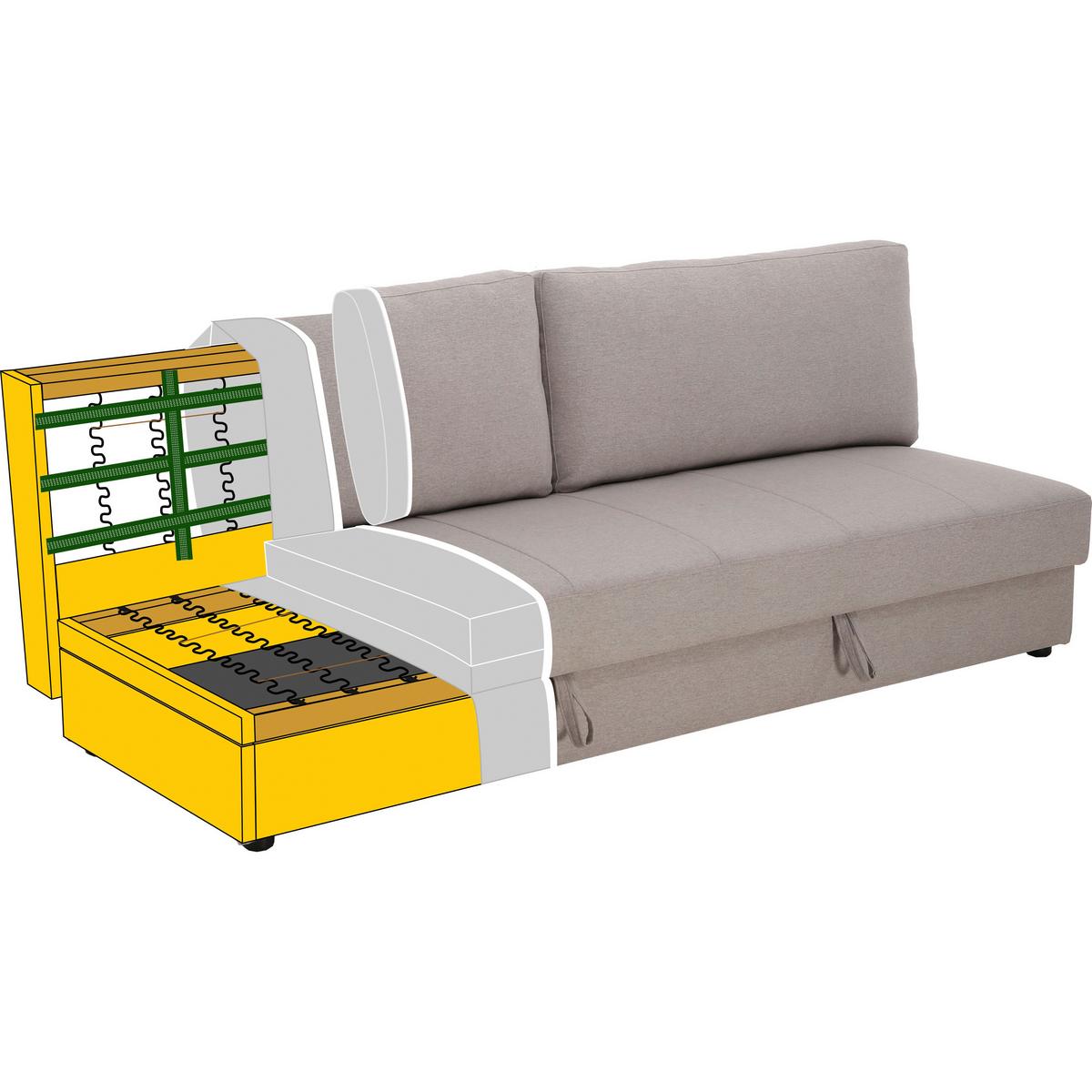 Rozkladacia pohovka CLAUDIO - čierna/svetlosivá, Modern, drevo/textil (200/85/93cm) - Livetastic