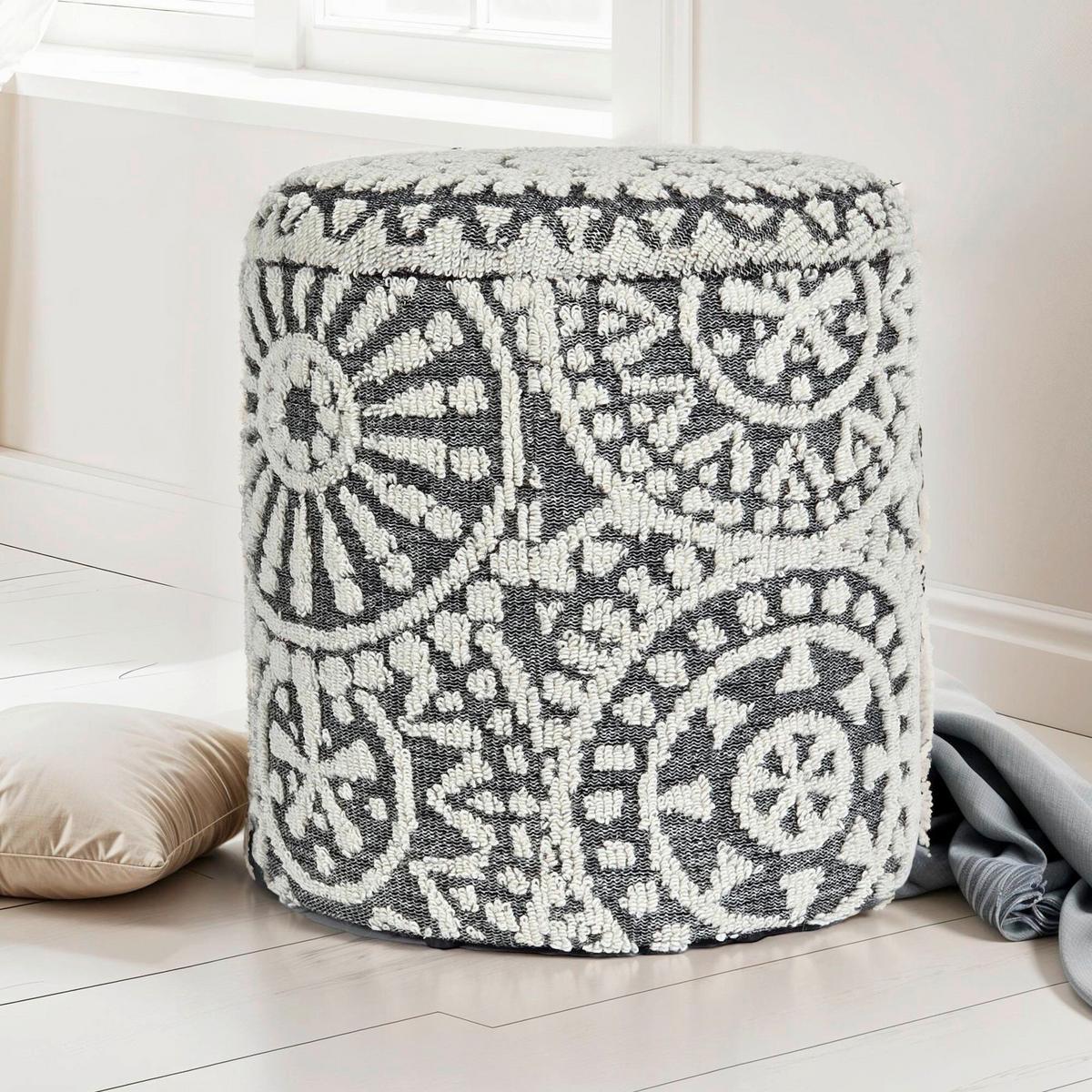 Hocker Grau B: 40cm - Grau, Design, Textil (40/45/40cm) - MID.YOU
