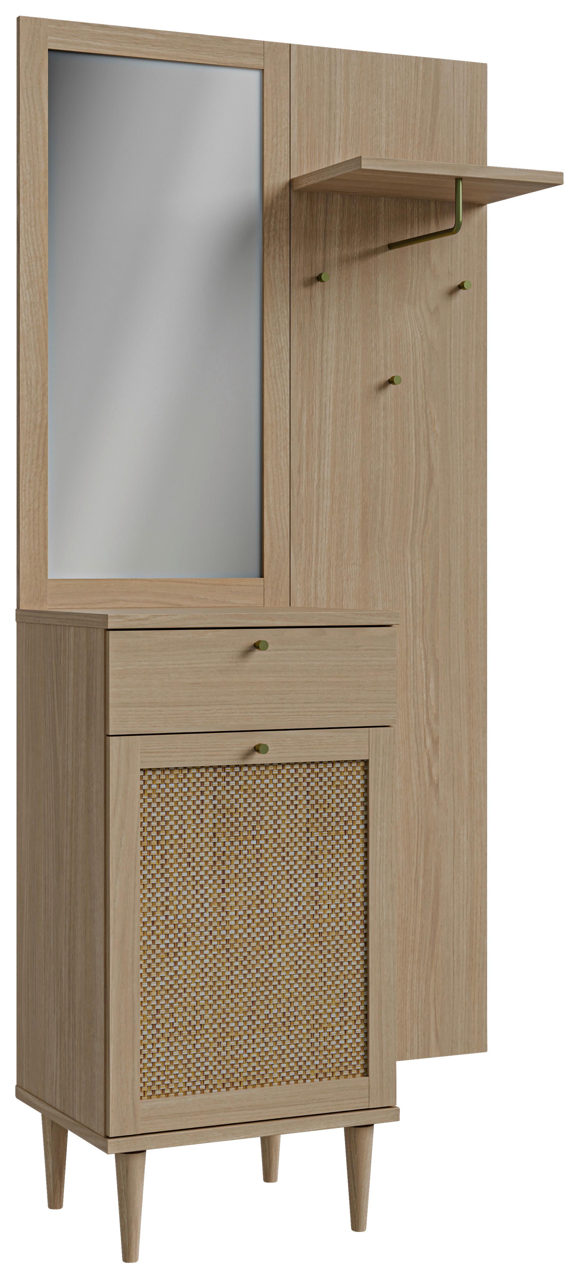 Šatna Calasetta, barvy dubu, š: 90 cm - barvy dubu, Natur, kompozitní dřevo (90,4/198/41,4cm)