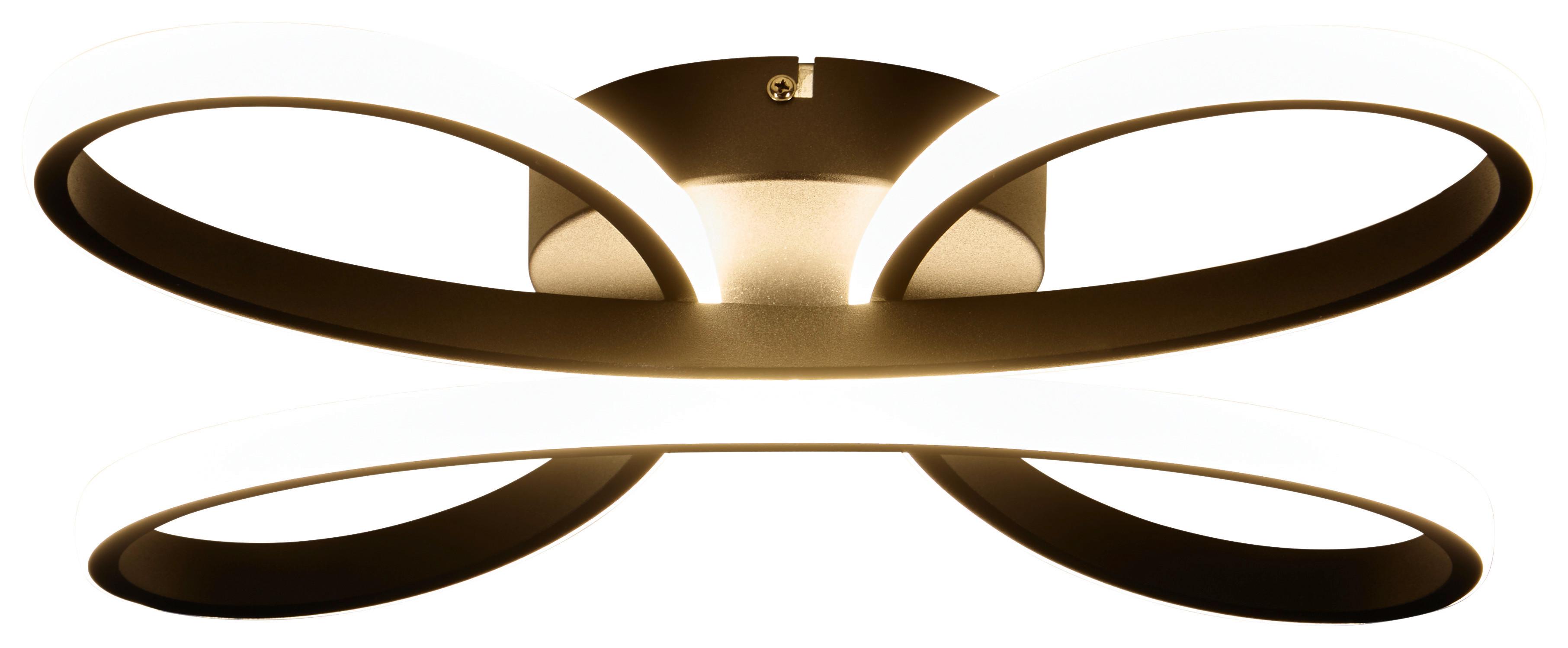 LED-Deckenleuchte Basti - Schwarz, MODERN, Kunststoff/Metall (40/7,5cm) - Luca Bessoni