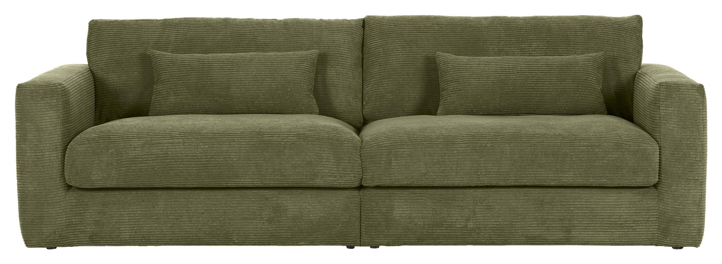 Bigsofa Manolis Dunkelgrün B: 260 Cm - Dunkelgrün/Schwarz, KONVENTIONELL, Textil (260/66/115cm) - MID.YOU