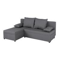 Rohová sedačka JON,stříbrná, oboustranná,lůžko,úl.prostor - černá/barvy stříbra, Design, kompozitní dřevo/textil (147/195cm) - P & B