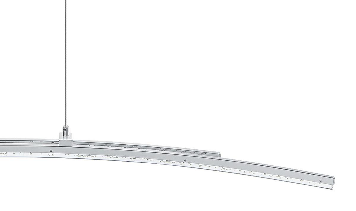 Led-hängeleuchte Pertini H: 150 Cm Mit 2 Leuchtröhren - Chromfarben/Transparent, MODERN, Kunststoff/Metall (96/8/150cm)