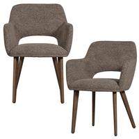 Armlehnstuhl-Set Murat Braun/Taupe B: 61cm - Taupe/Braun, MODERN, Holz/Textil (61/86/60cm) - Livetastic