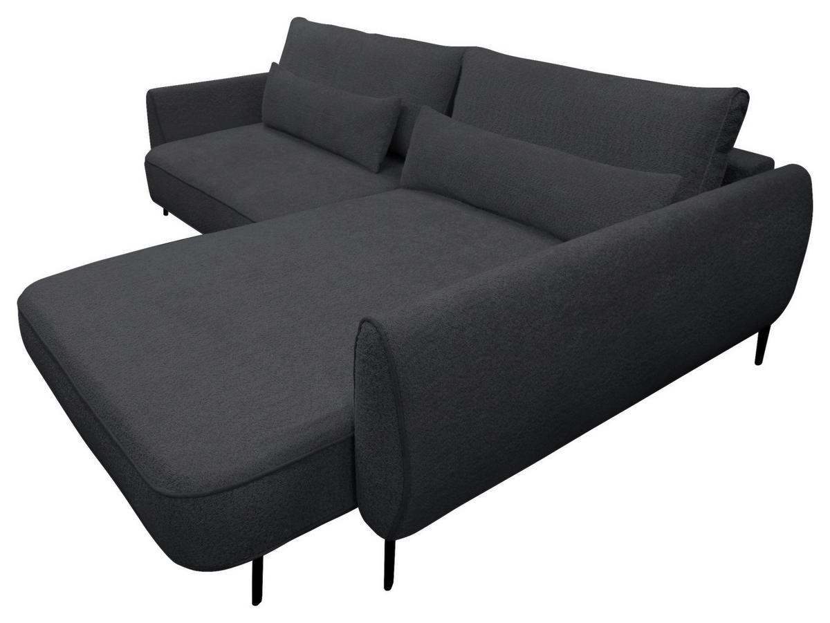 Ecksofa Abriamo Dunkelgrau 273x204 Cm - Dunkelgrau/Creme, Design, Textil (273/204cm) - MID.YOU