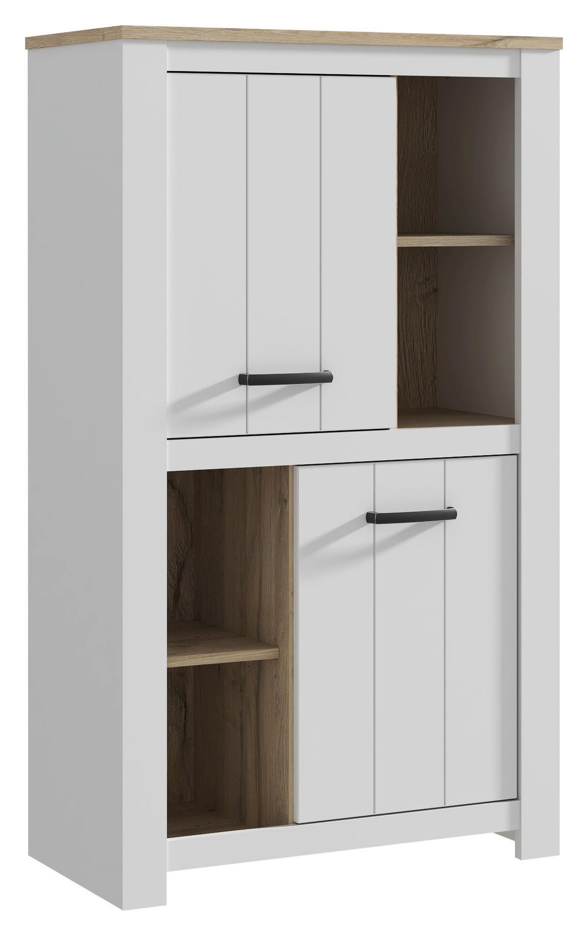 Szekrény Elara - Bianco tölgy/fehér, Modern, műanyag/faalapú anyag (86,7/147,1/42,2cm)