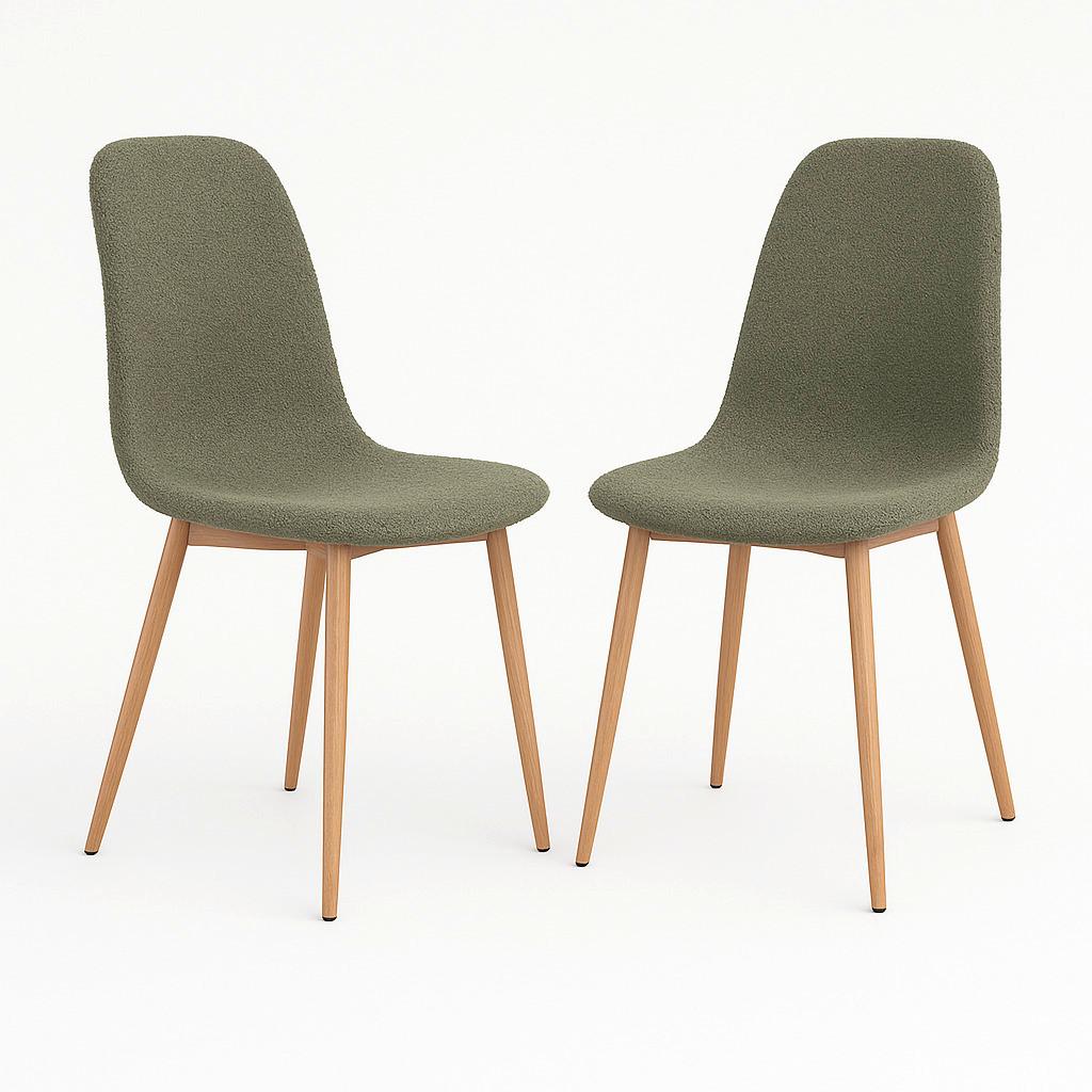 Stuhl-set Stockholm Dunkelgrün B: 44 Cm - Dunkelgrün/Naturfarben, MODERN, Holzwerkstoff/Textil (44/86/54cm) - MID.YOU