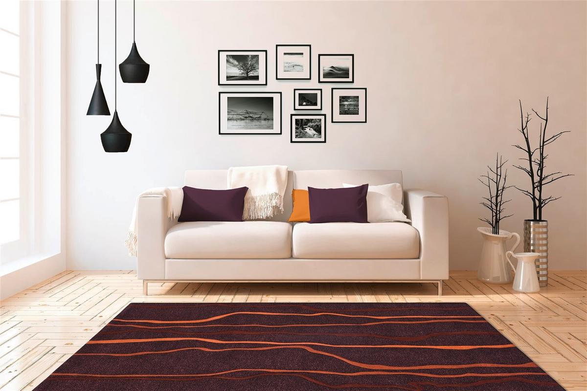 Flachwebteppich Orange, Taupe, 70x140cm - Taupe/Orange, Design, Textil (70/140cm) - Kayoom