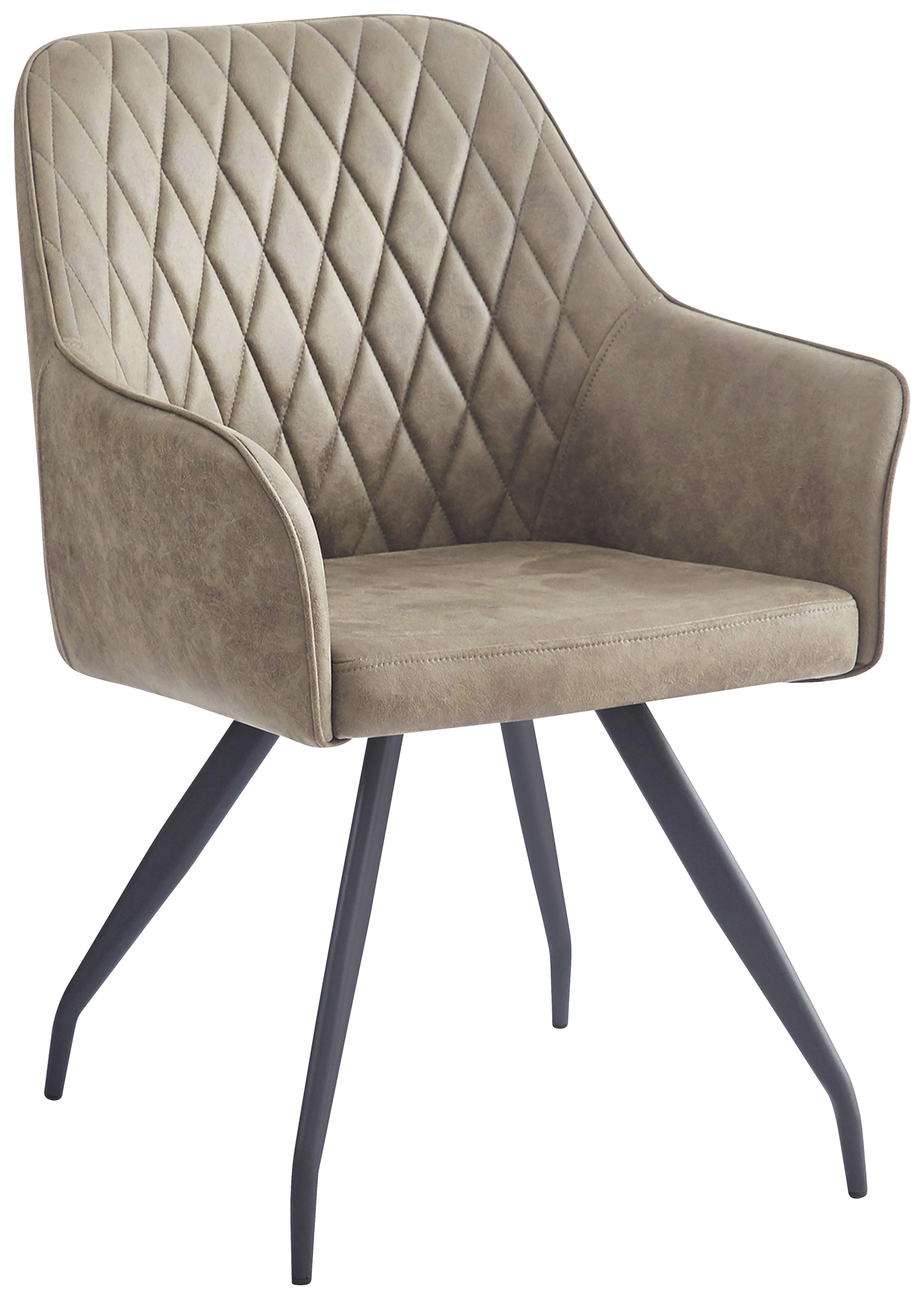 Židle s područkami zelená - šedá/zelená, Moderní, kov/textil (60/86,5/63,5cm) - MID.YOU