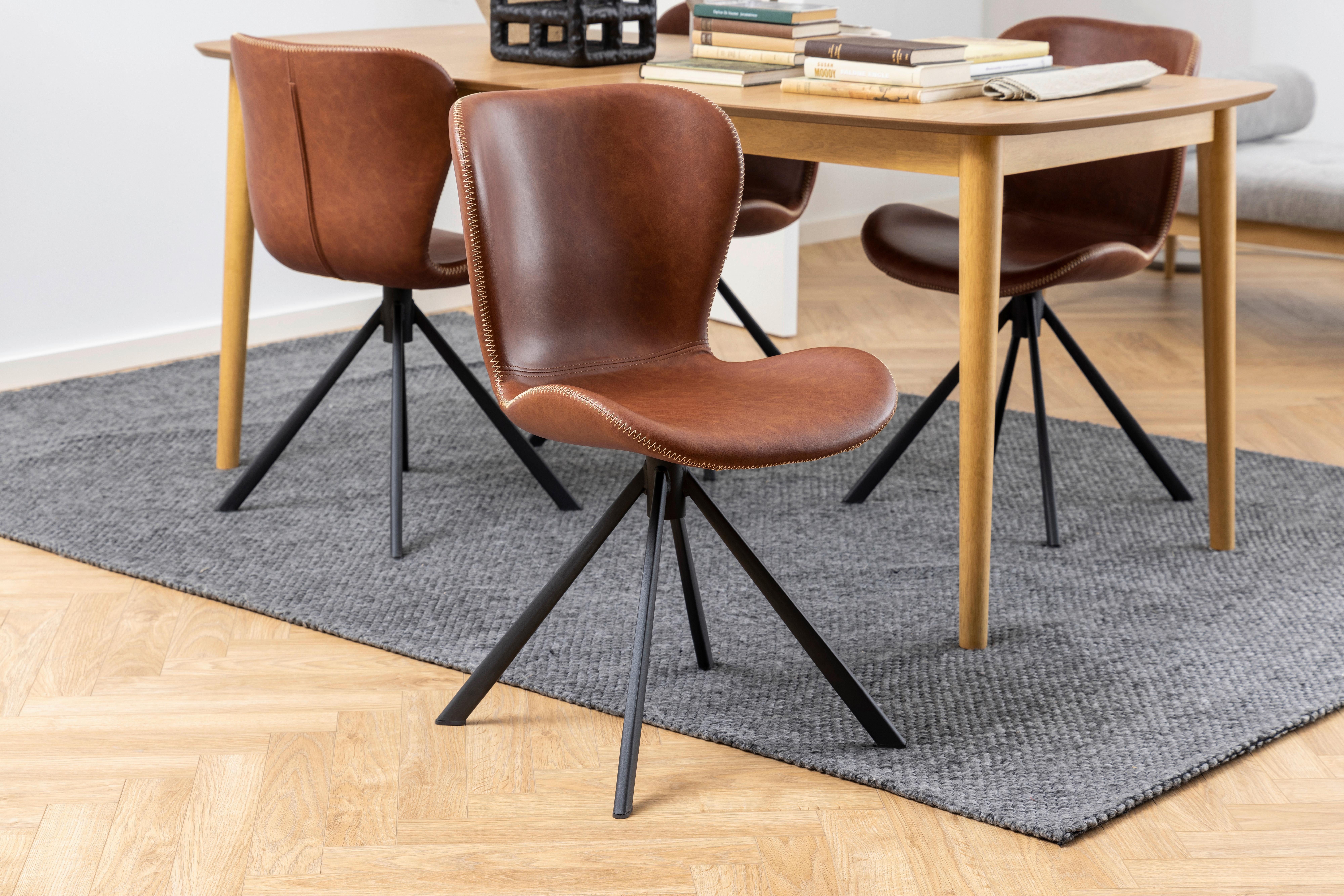 Otočná stolička Batilda, hnedá - hnedá/čierna, Design, kov/plast (46,5/81/53cm) - MID.YOU