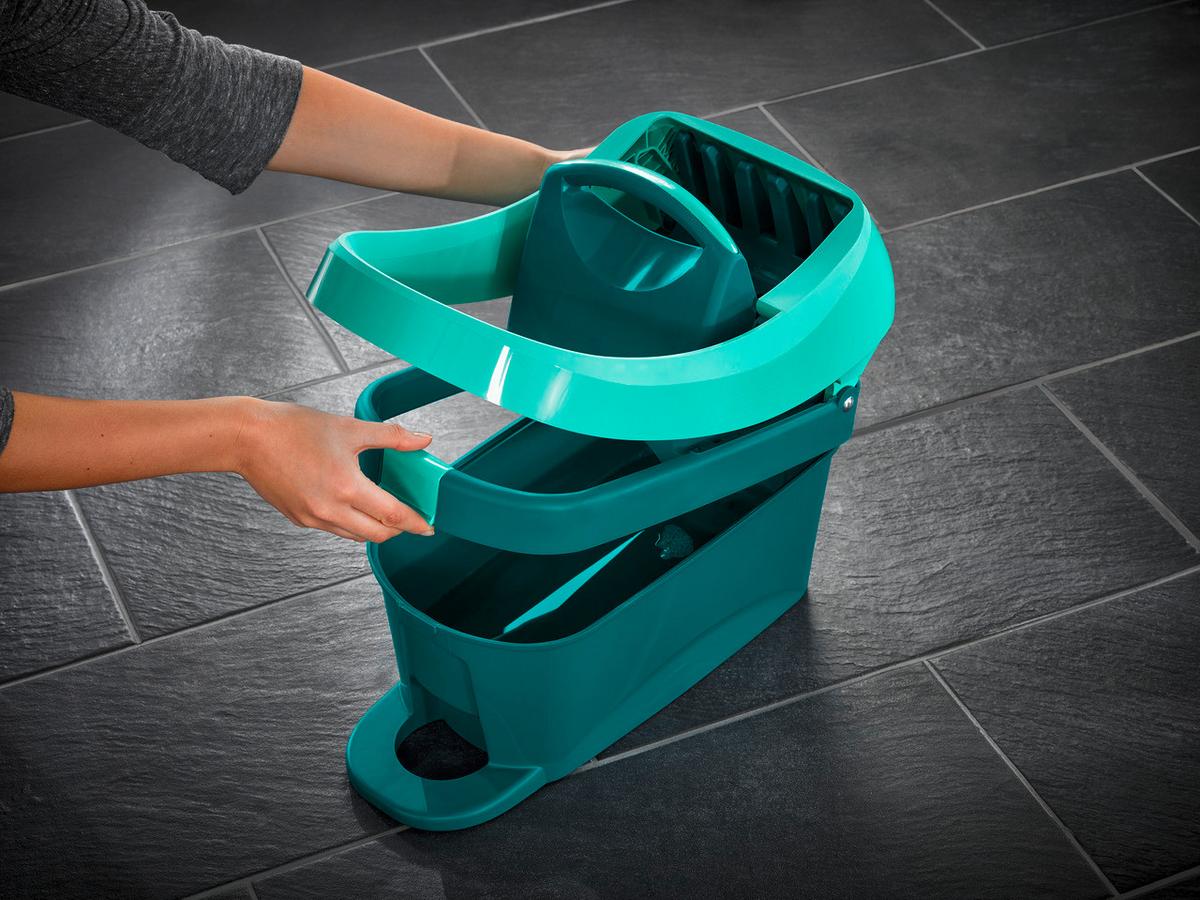 Wischtuchpresse Profi Xl Mobile, Eimer Mit Rollen - Türkis, Basics, Kunststoff (39/29/51cm) - Leifheit