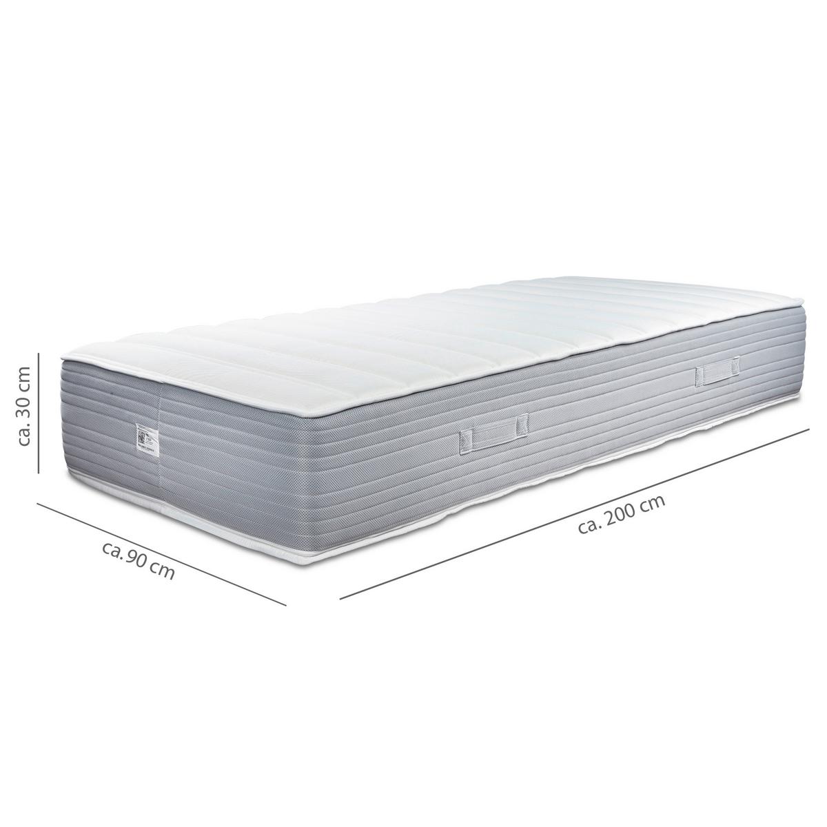 Viscomatratze Boxlike 30 Air - Hellgrau/Weiß, Basics, Textil (90/200cm) - MID.YOU