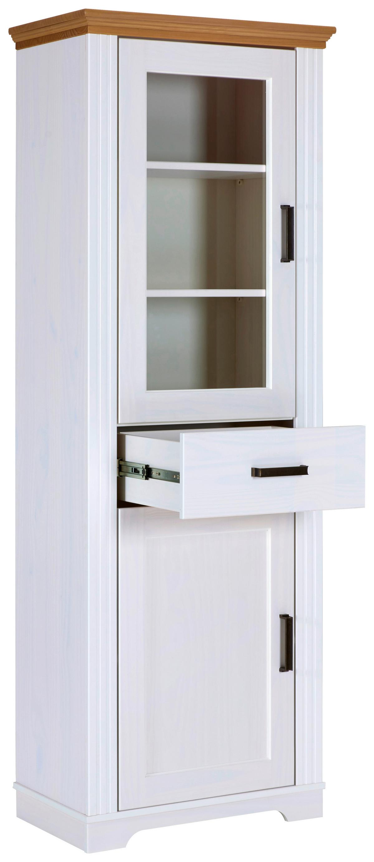 Vitrine Maluno - Eichefarben/Weiß, MODERN, Holz (68/193/41cm) - Livetastic