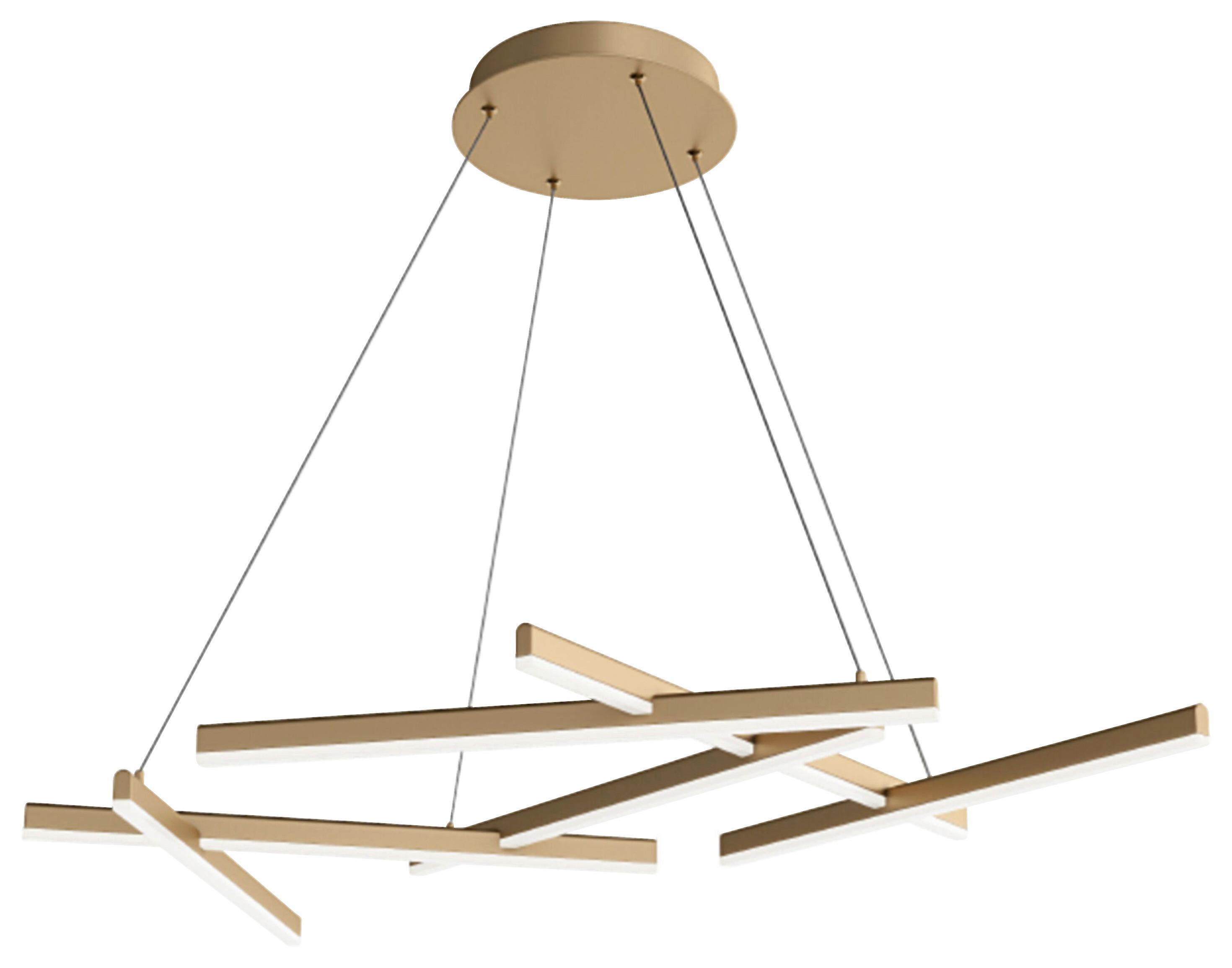PENDELLEUCHTE LINE - Goldfarben, Basics, Kunststoff/Metall (101/5,5/66cm) - MAYTONI