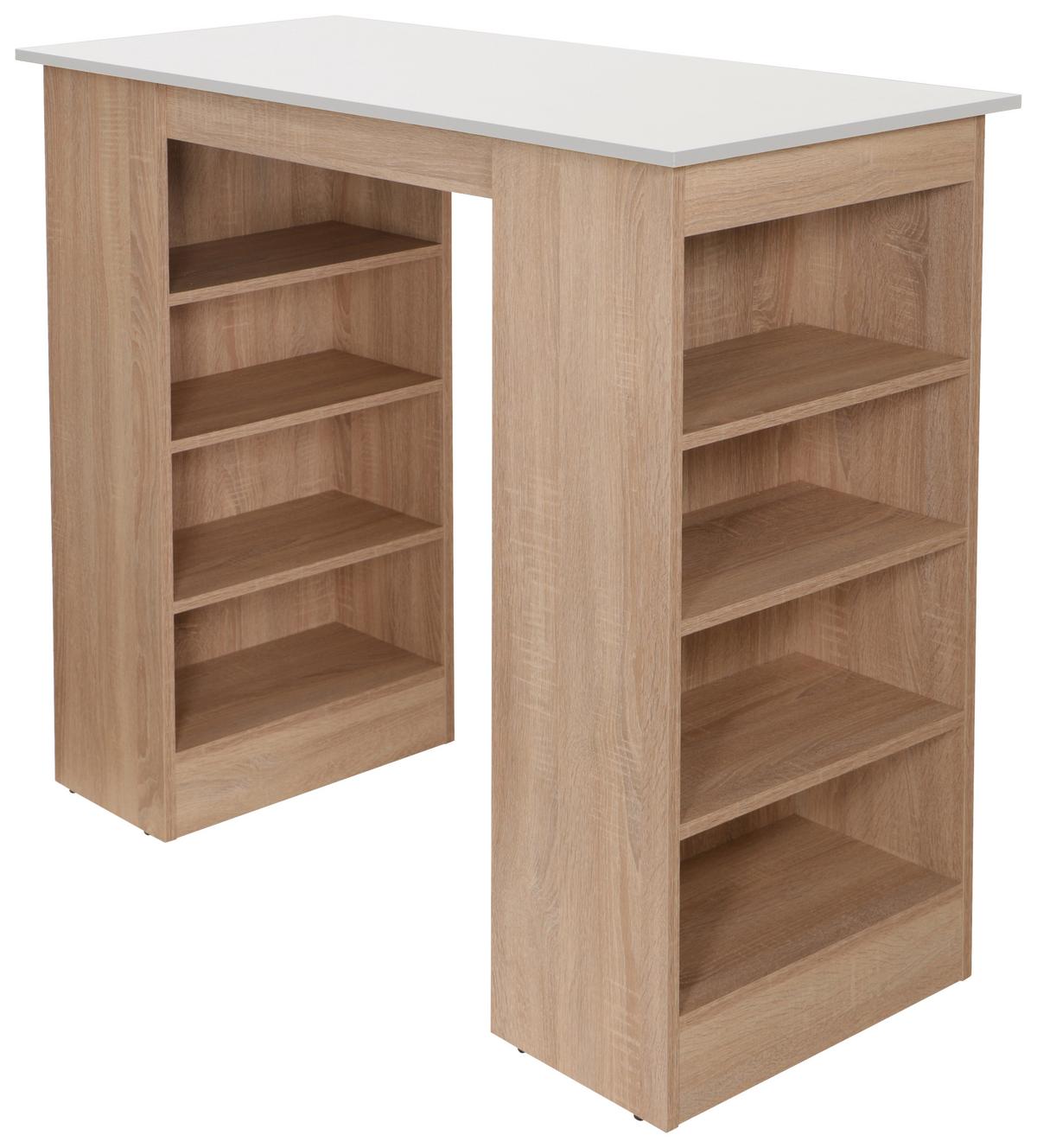 Bartisch Merle Weiß/Eiche Dekor B:103cm - Eichefarben/Weiß, Design, Holzwerkstoff (103/50/115cm) - Respekta