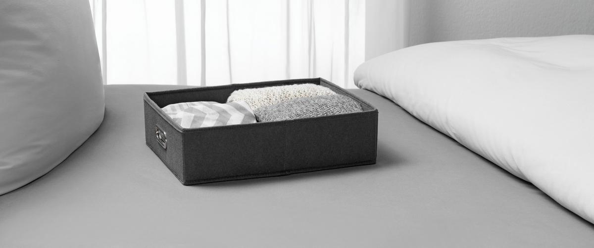 Úložný box Unit, S - šedá, Konvenční, textil (33/43,5/12cm) - Mömax