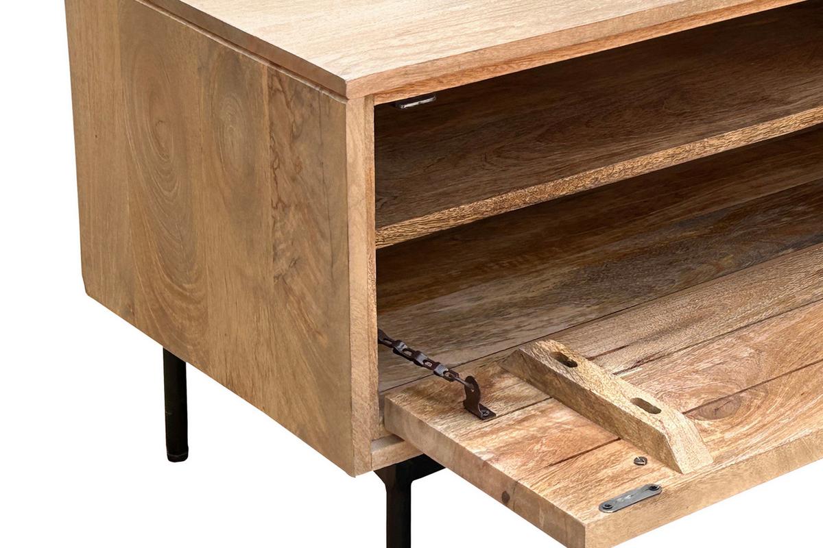 SCHUHSCHRANK Naturfarben/Schwarz B: 85cm - Schwarz/Naturfarben, Design, Holz/Metall (85/45/40cm) - MID.YOU