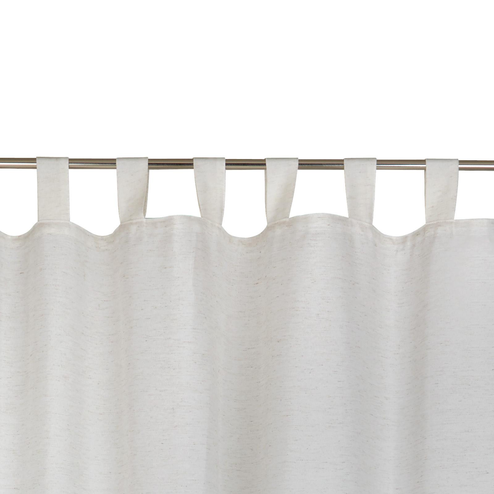 Vorhang Mit Schlaufen Und Band Lena 135x255 Cm Offwhite - Naturfarben, MODERN, Textil (135/255cm) - Luca Bessoni