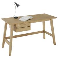 Schreibtisch B 140cm H 75cm Taluca, Eichefarben - Eichefarben/Schwarz, MODERN, Holz/Holzwerkstoff (140/75/60cm)