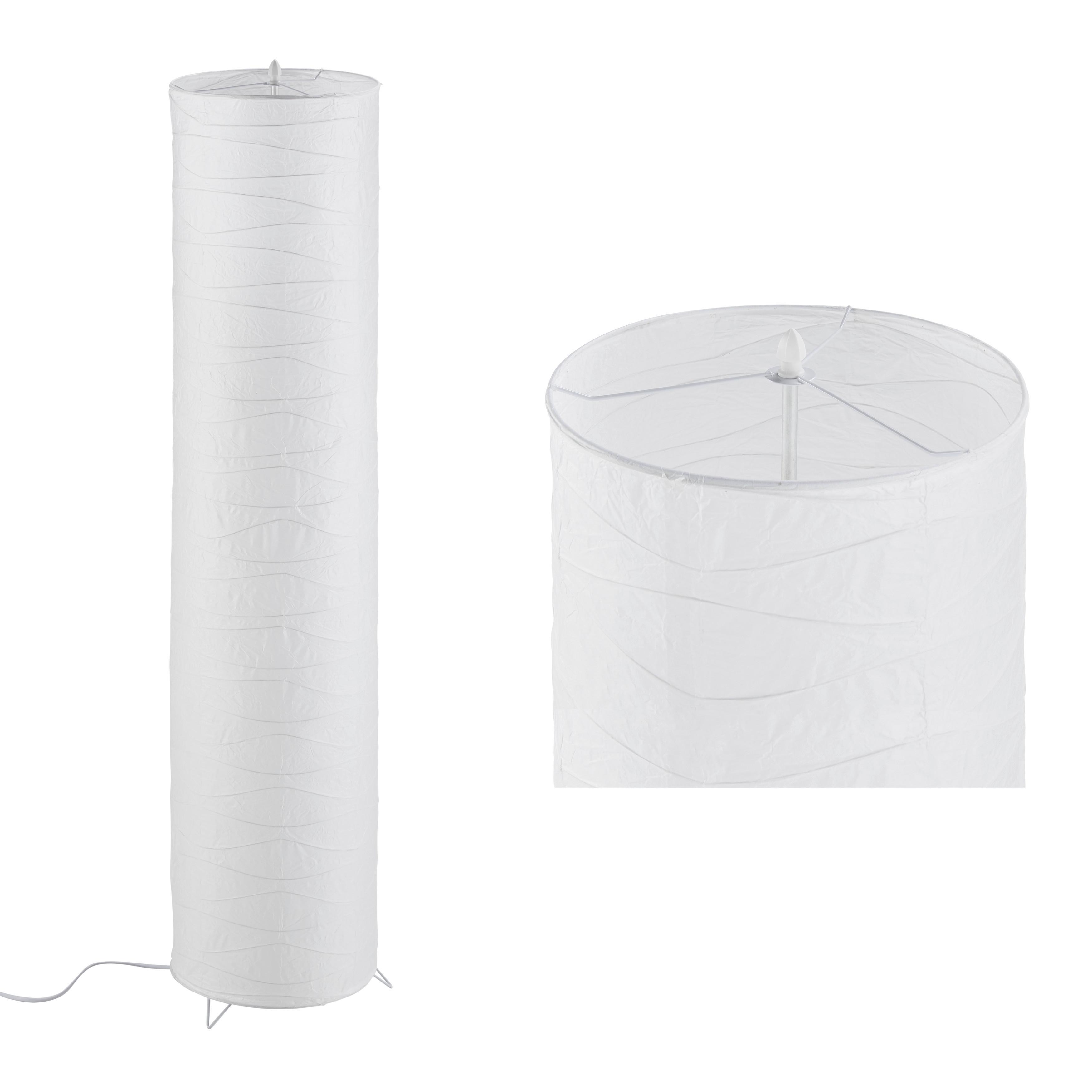 Stojací Lampa Francesco V: 120cm, 60 Watt - bílá/barvy chromu, Konvenční, kov/papír (28/120cm) - Modern Living