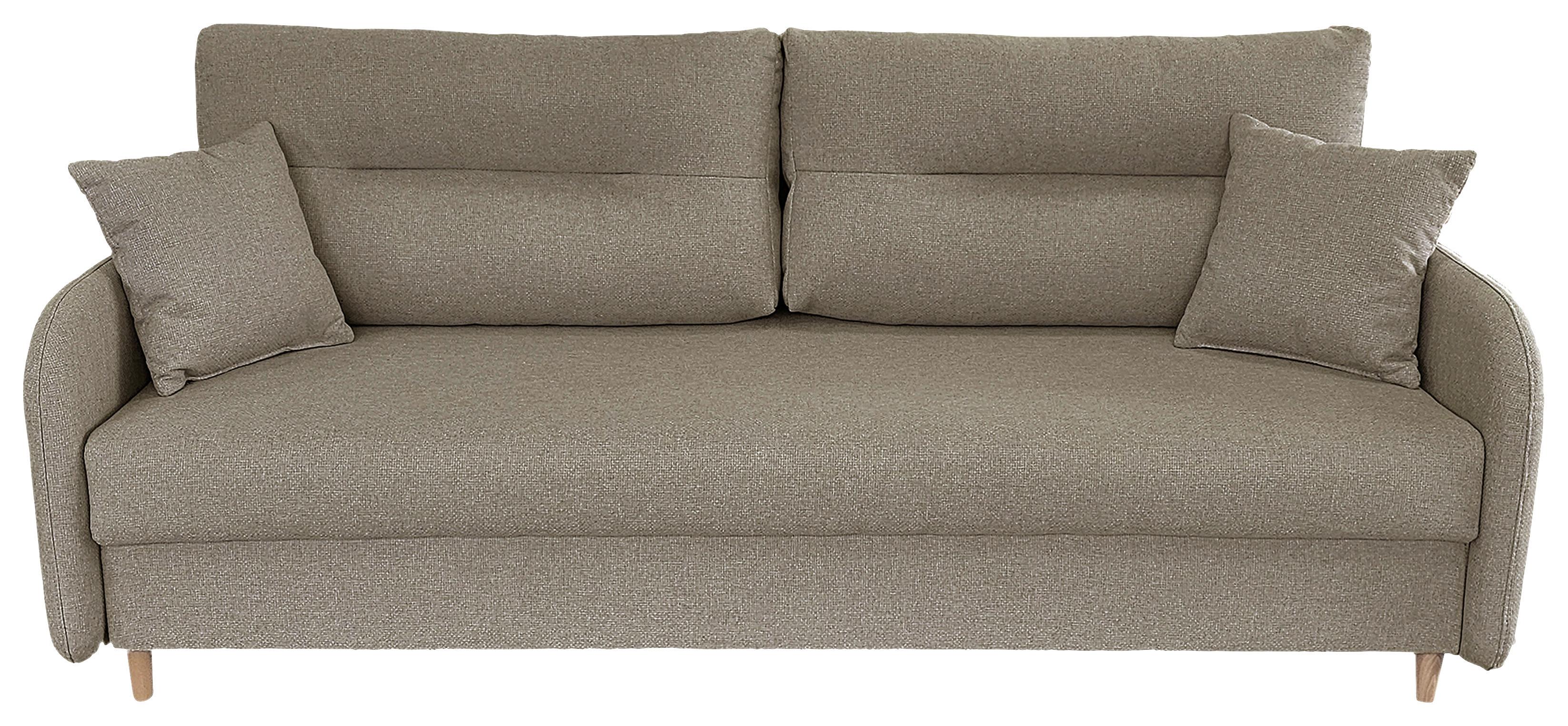 Schlafsofa Mit Bettkasten Vero Beige B: 206 Cm - Beige/Schwarz, Design, Textil (206/88/93cm) - MID.YOU