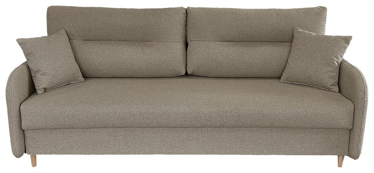 Schlafsofa Mit Bettkasten Vero Beige B: 206 Cm - Beige/Schwarz, Design, Textil (206/88/93cm) - MID.YOU