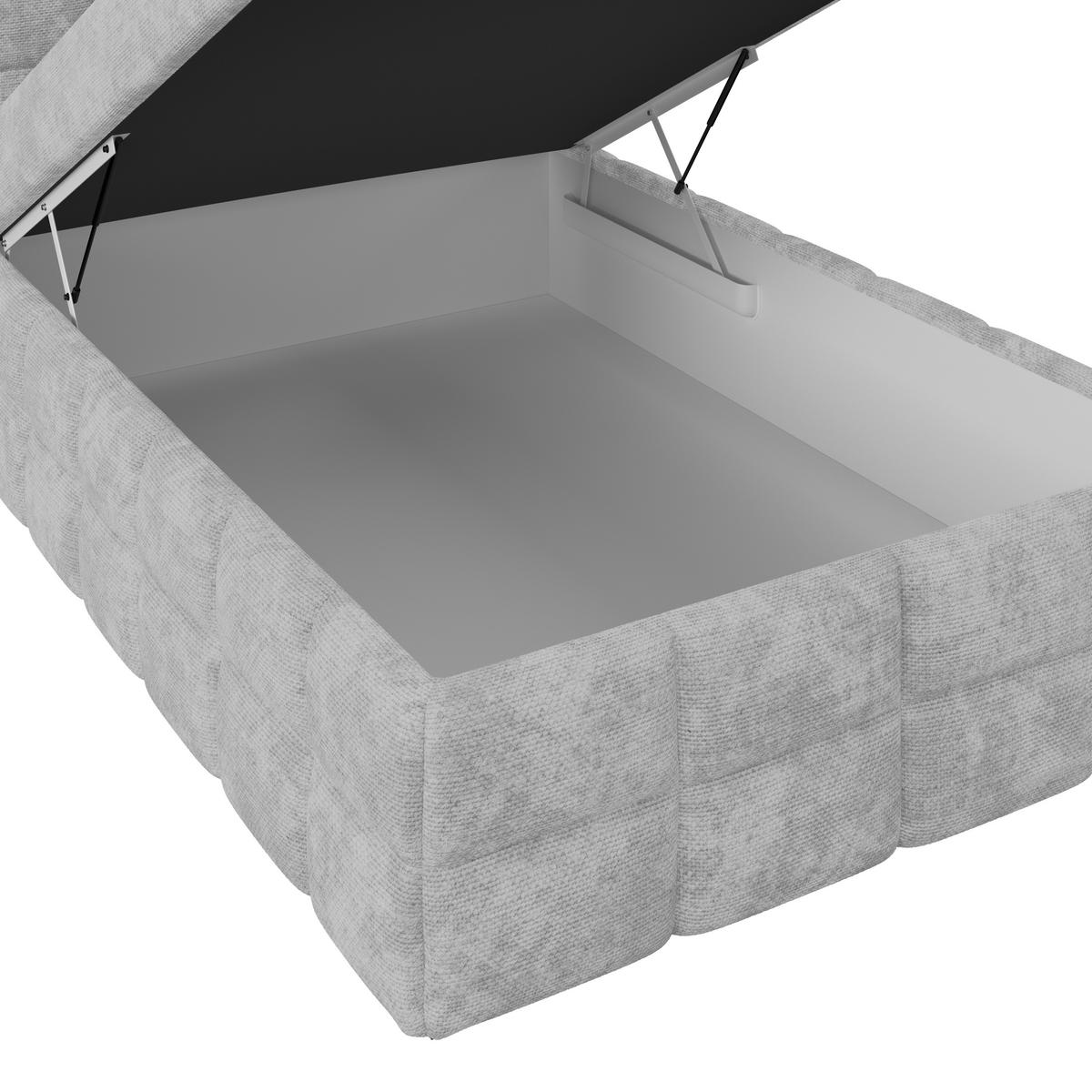 Čalúnená posteľ VEGA 140x200 cm, svelosivá - čierna/zelená, Trend, drevo/textil (140/200cm)